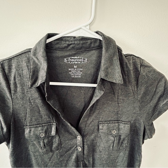 Maurices Gray Button Down Shirt medium - Picture 2 of 7